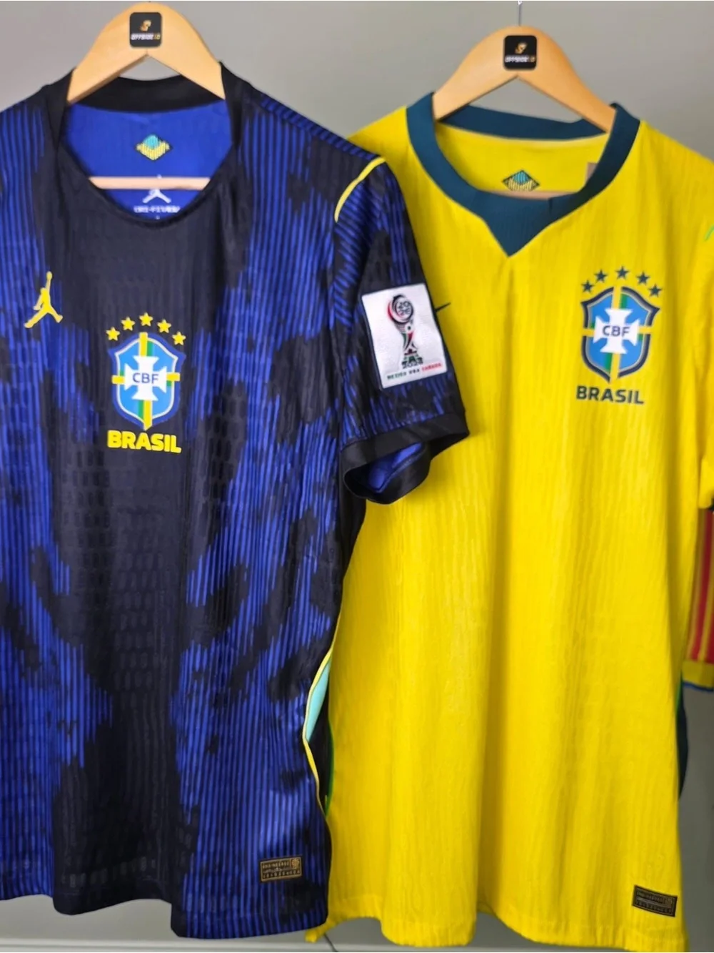 Jordan Brazil National Team Home & Away Soccer Jerseys - Yellow & Navy